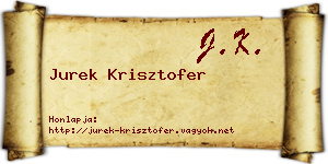 Jurek Krisztofer névjegykártya